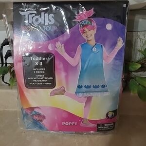 DreamWorks Trolls Poppy Dress Set - Pink and Blue Costume